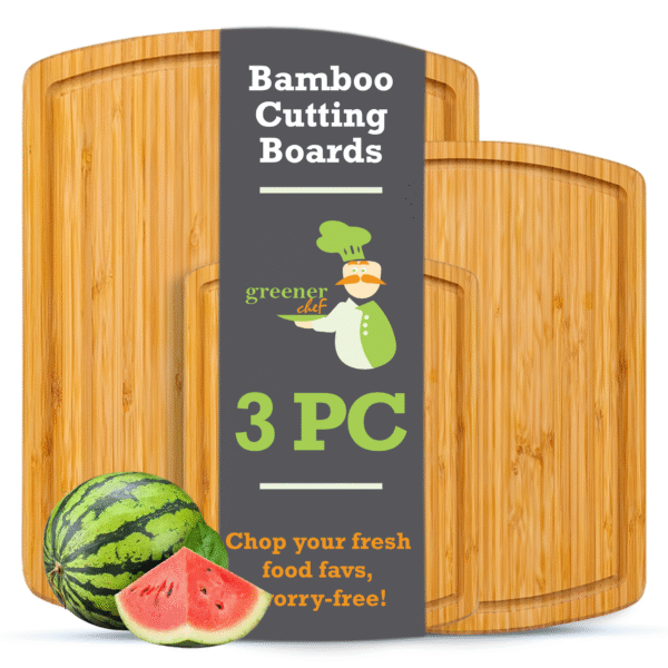Greener Chef Bamboo Cutting Board - 3PC Set